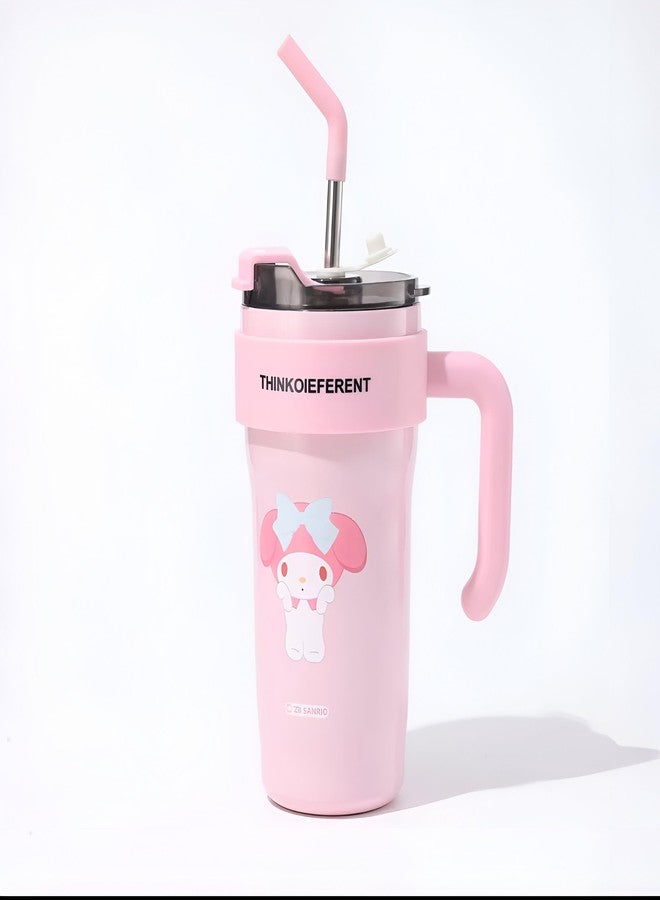 FUBIX Stainless Steel Tumbler for Gym, 860ml Stainless Steel Vacuum Insulated Cup,Sipper, hot and Cold Tumbler (Pink) - Image 1